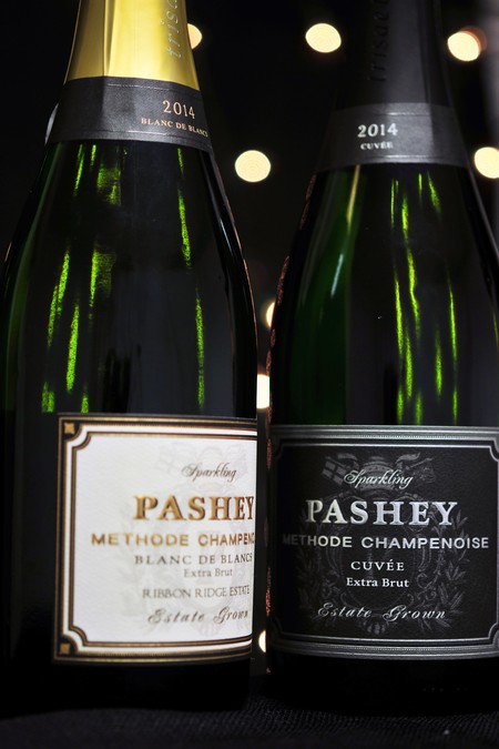 two Pashey wine bottles